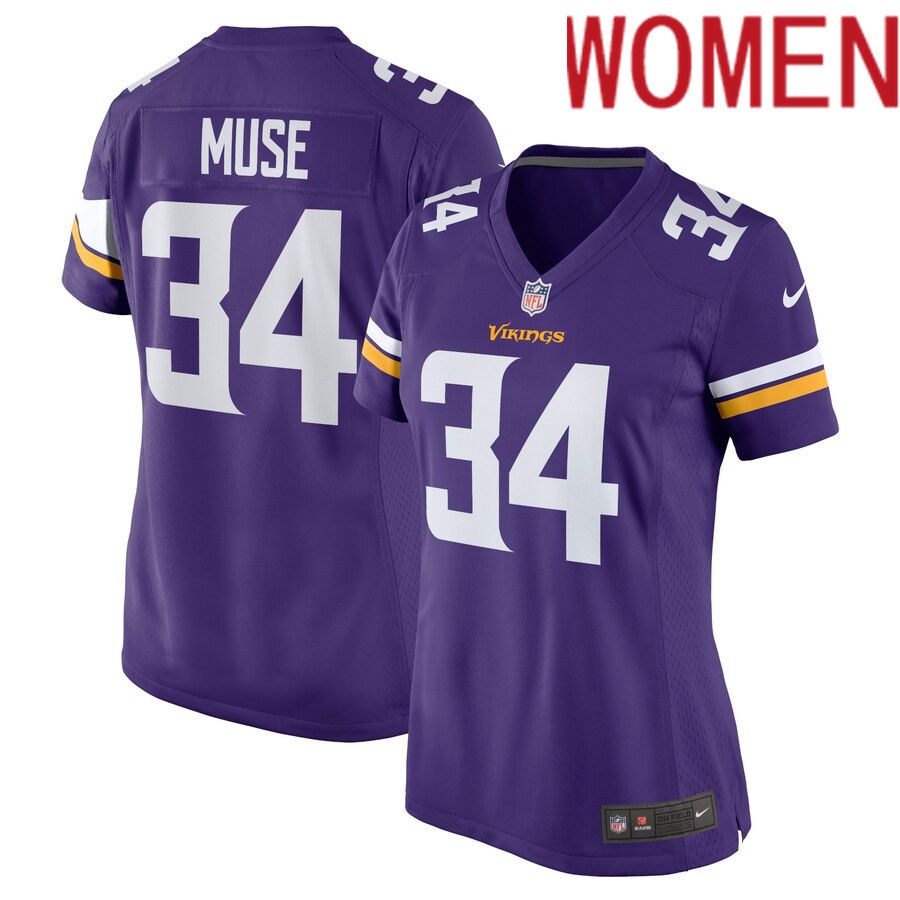 Women Minnesota Vikings #34 Nick Muse Nike Purple Home Game Player NFL Jersey